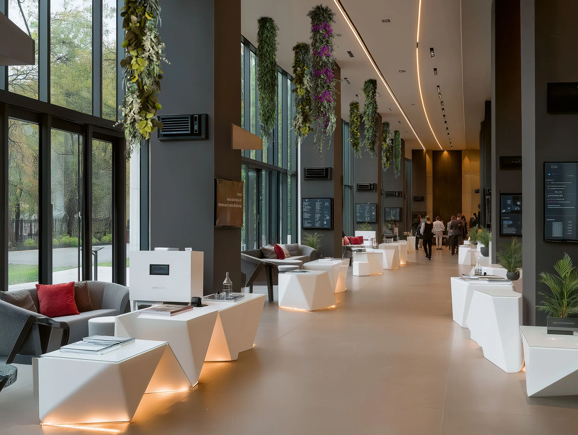 Hanging Garden Moderne Lobby-Empfang — Deckenbegrünung von MOOSMOOS